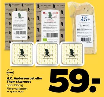 Netto Hc andersen skæreost mellemlagret 45+ tilbud
