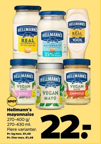Netto Hellmanns mayonnaise tilbud