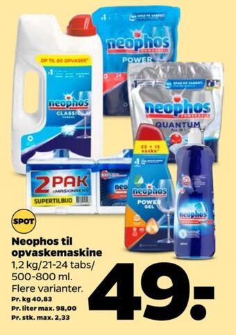 Netto Neophos maskinopvask-pulver tilbud