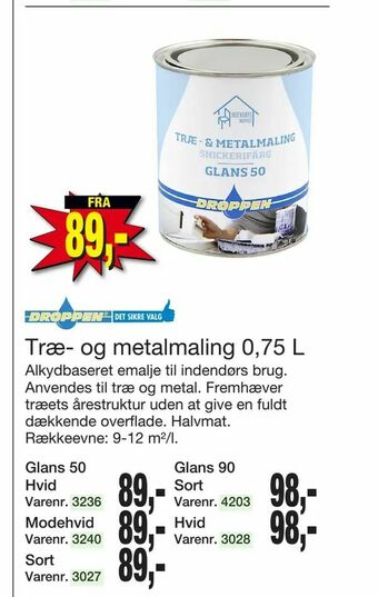Harald Nyborg Træ- og metalmaling 0,75 L tilbud