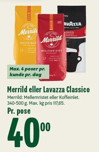 Min Købmand Merrild el. Lavazza Classico tilbud
