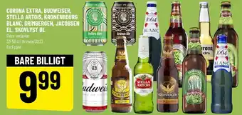 Løvbjerg Corona Extra, Budweiser, Stella Artois, Kronenbourg Blanc, Grimbergen, Jacobsen El. Skovlyst Øl 33-55 cl tilbud