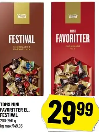 Løvbjerg Toms Mini Favoritter el. Festival 200-250 g tilbud