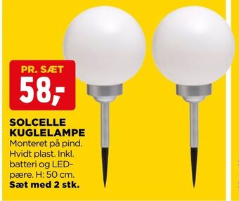jem & fix Solcelle kuglelampe tilbud