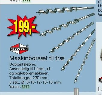 Harald Nyborg Maskinborsæt til træ tilbud