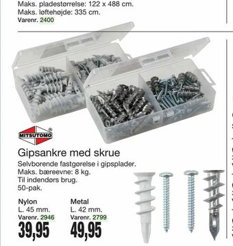 Harald Nyborg Gipsankre med skrue tilbud