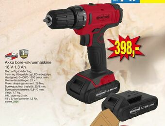 Harald Nyborg Akku bore-/skruemaskine 18 V 1,3 Ah tilbud