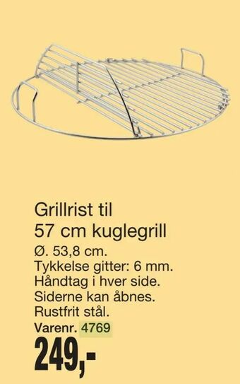 Harald Nyborg Grillrist til 57 cm kuglegrill tilbud