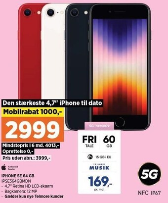 Power iPhone SE 64 GB tilbud