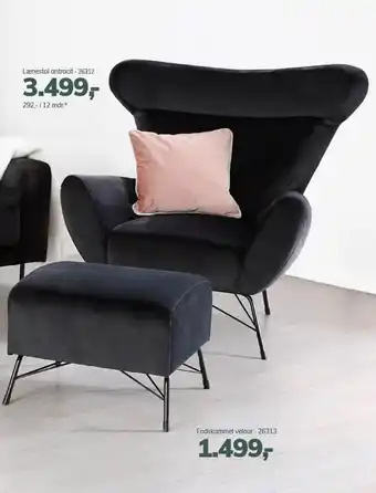 Daells Bolighus Lænestol el. skammel tilbud