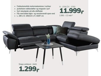 Daells Bolighus Shape sofabord tilbud