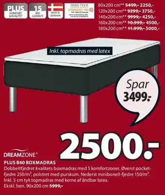 Plus B60 Boxmadras 90x200 cm