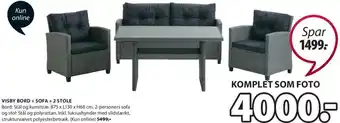 JYSK Visby Bord + Sofa + 2 Stole B75xL130xH68cm tilbud