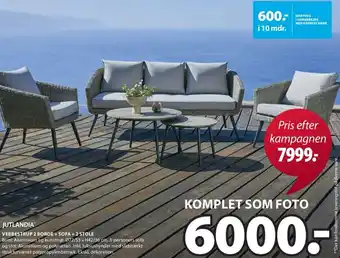 JYSK Vebbestrup 2 Borde + Sofa+ 2 Stole 72/53xH42/36cm tilbud