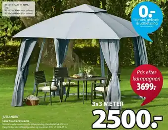 JYSK Sankt Hans Pavillon B3xL3xH2,65 cm tilbud