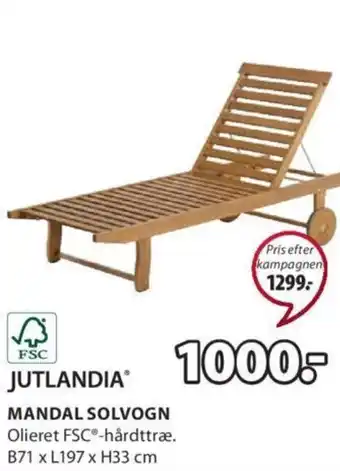 JYSK Mandal Solvogn B71xL197xH33 cm tilbud