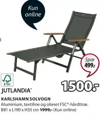 JYSK Karlshamn Solvogn B81xL190XH35cm tilbud