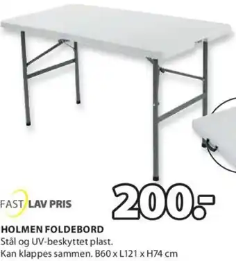 JYSK Holmen Foldebord B60 x L121 x H74 cm tilbud