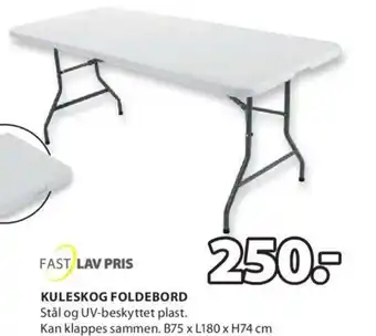 JYSK Kuleskog Foldebord B75 x L180 x H74 cm tilbud