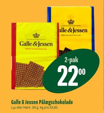 Min Købmand Galle & Jessen Pålægschokolade tilbud