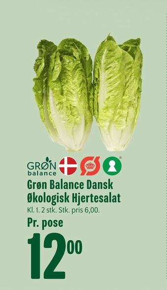 Min Købmand Grøn Balance Dansk Økologisk Hjertesalat tilbud