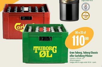 Min Købmand Grøn Tuborg, Tuborg Classic eller Carlsberg Pilsner tilbud