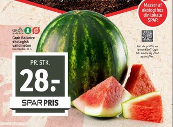 SPAR Grøn Balance økologisk vandmelon tilbud