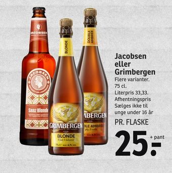 SPAR Jacobsen eller Grimbergen tilbud