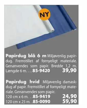 Papirdug blå 6 m