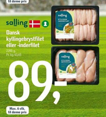 Føtex Dansk kyllingebrystfilet eller -inderfilet tilbud