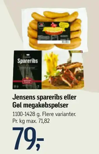 Føtex Jensens spareribs eller Gøl megakøbspølser tilbud