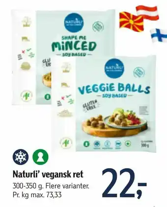 Føtex Naturli' vegansk ret tilbud