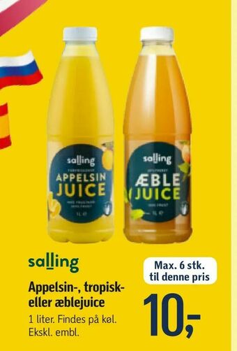 Appelsin-, tropisk eller æblejuice