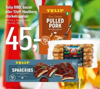 Føtex Tulip BBQ, bacon eller Steff Houlberg storkøbspølser tilbud