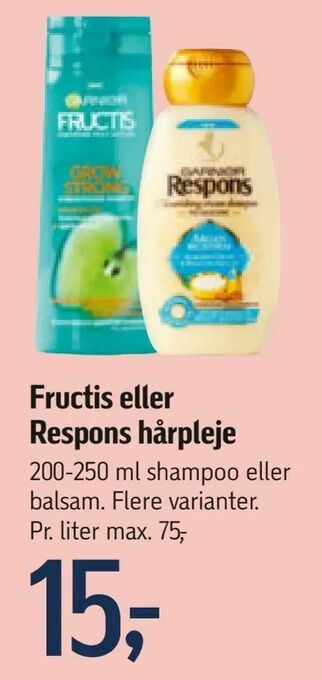 Føtex Fructis eller Respons hårpleje tilbud