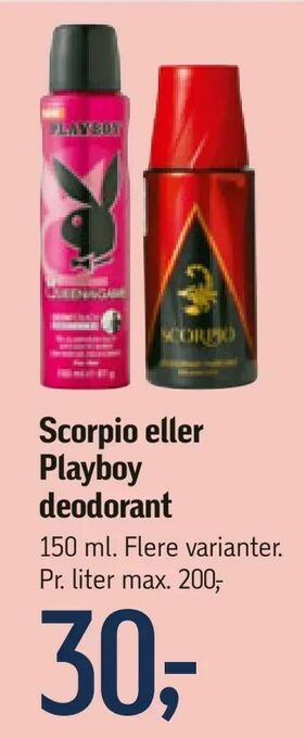 Scorpio eller Playboy deodorant