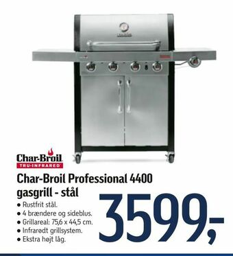 Føtex Char-Broil Professional 4400 gasgrill - stål tilbud
