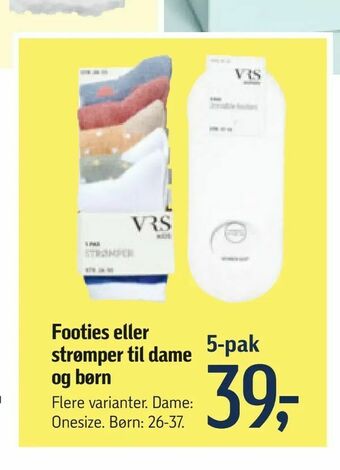Føtex Footies eller strømper til dame og børn tilbud