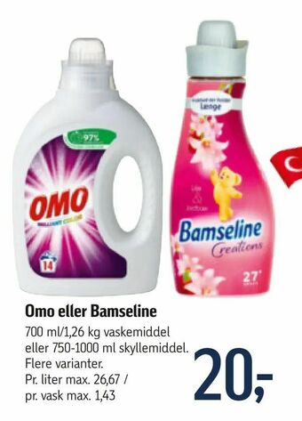 Føtex Omo eller Bamseline tilbud