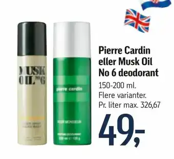Føtex Pierre Cardin eller Musk Oil No 6 deodorant tilbud