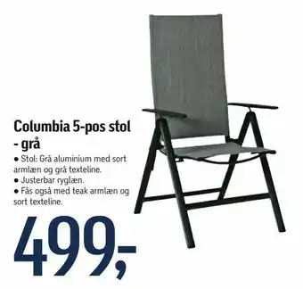 Føtex Columbia 5-pos stol - grå tilbud