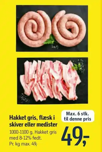 Føtex Hakket gris, flæsk i skiver eller medister tilbud