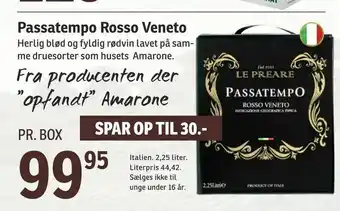 SPAR Passatempo Rosso Veneto tilbud