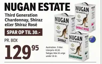 SPAR Third Generation Chardonnay, Shiraz eller Shiraz Rosé tilbud