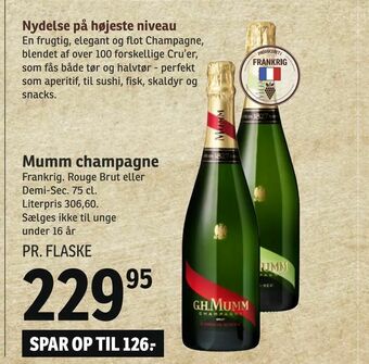 Mumm champagne