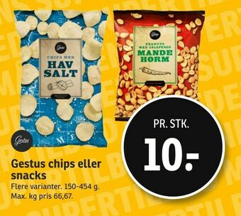 SPAR Gestus chips eller snacks tilbud