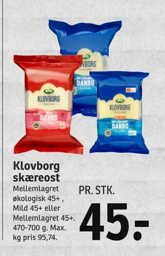 SPAR Klovborg skæreost tilbud