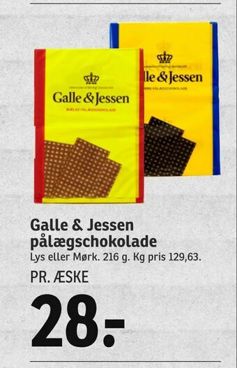 SPAR Galle & Jessen pålægschokolade tilbud