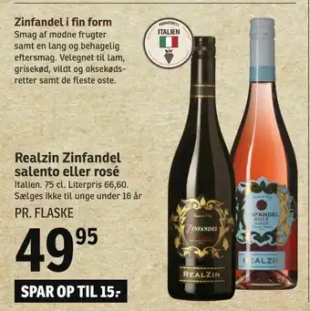 SPAR Realzin Zinfandel salento eller rosé tilbud