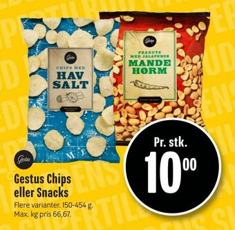 Min Købmand Gestus Chips eller Snacks tilbud